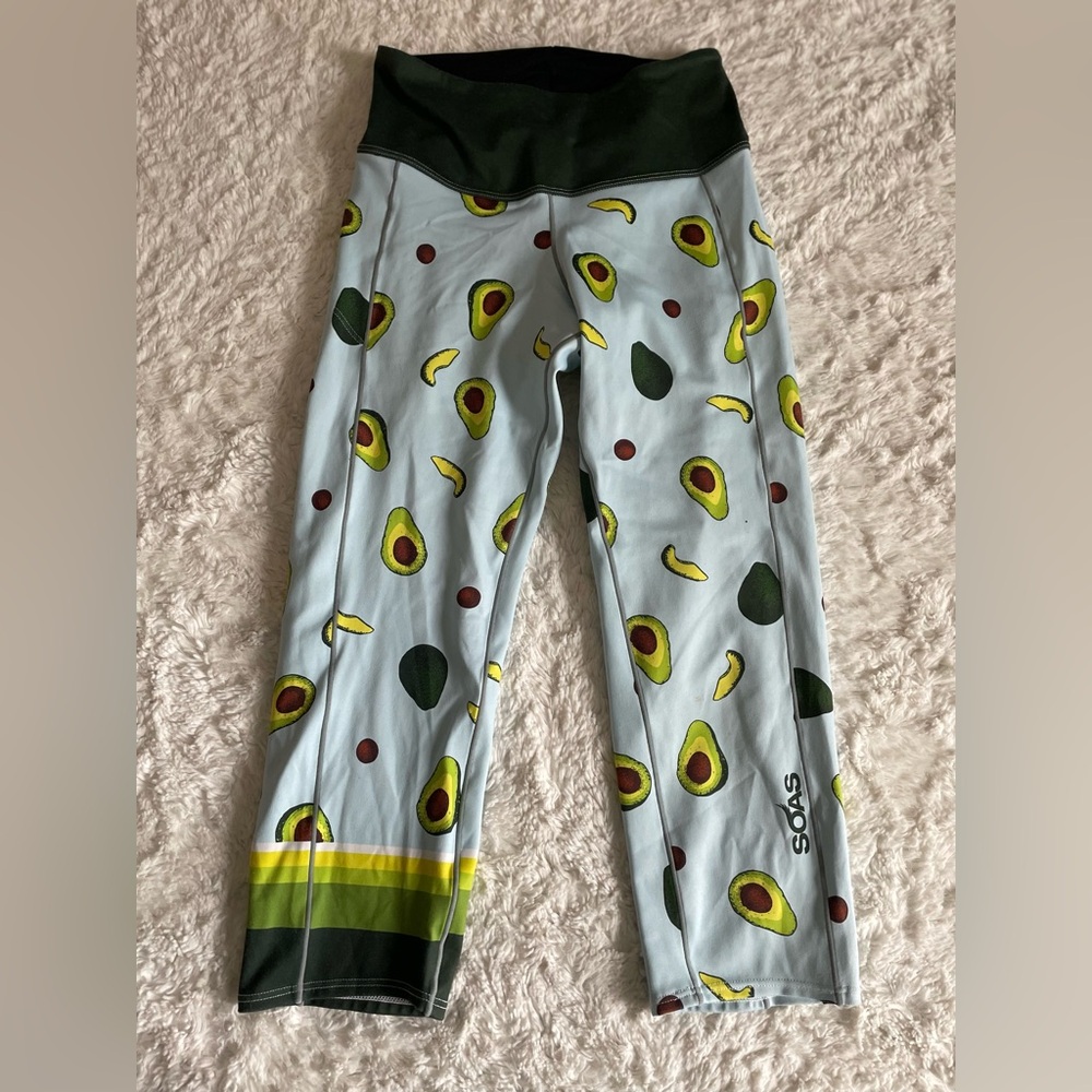 SOAS women's extra small cropped Avocado Print cycling Leggings